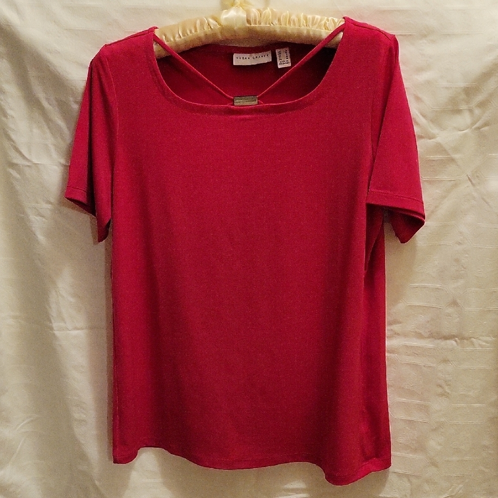 Susan Graver Women's Short Sleeve Top